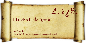 Liszkai Ágnes névjegykártya